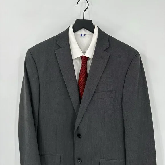 MICHAEL KORS blazer 42L gray two button suit jacket stretch modern fit business - Picture 3 of 8